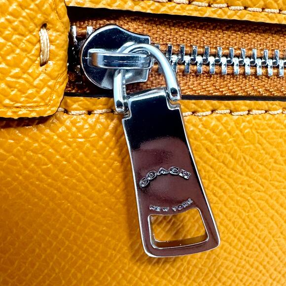 Coach Mini Rowan File Bag Crossbody Purse in Papaya Orange Leather CE871 - Picture 6 of 6